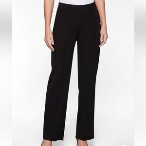 Exclusively Misook Black Knit Wide Leg Pull-On Pants